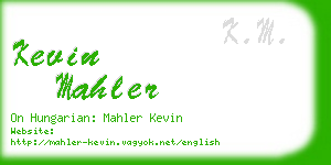 kevin mahler business card